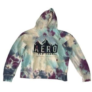 Custom Blue & Purple Tie-Dyed Aeropostale Hoodie